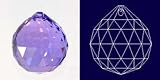 40mm Vintage Crystal Purple Feng Shui Ball, Golf Ball Size