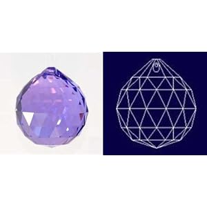 40mm Vintage Crystal Purple Feng Shui Ball, Golf Ball Size by 
