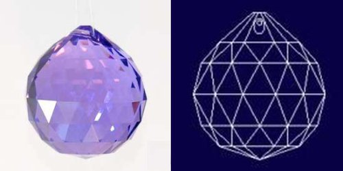 40mm Vintage Crystal Purple Feng Shui Ball, Golf Ball Size