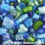 Jewelry Maker's Bead Mix MERMAID SEAS Fancy Foil Lampwork Glass
Beads 1/4 LB 6-40mm