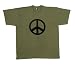 Mens Peace Sign Olive Drab T-Shirt