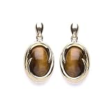 9ct Tigers Eye Gold Earrings