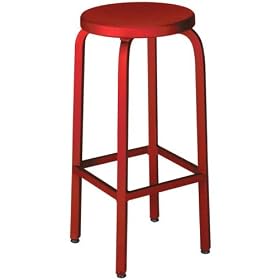 Melanie Bar Stool Stationary Red by Home Decorators Collection