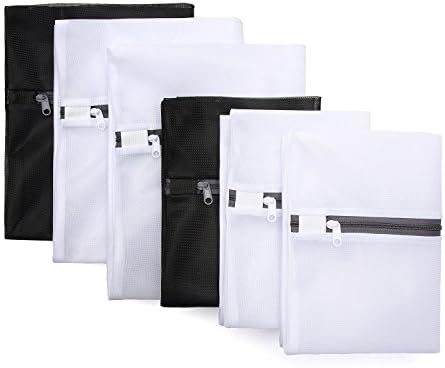 OUTOWIN Set of 6 Washing Bags for Washing Machines,Travel Laundry Bags Mesh Laundry Bags for Washer and Dryer with Zipper (3 Medium &amp; 3 Large)
