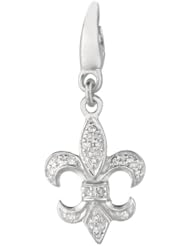 Sterling silver 0.08ct TDW Diamond Fleur De Lis (Charm)