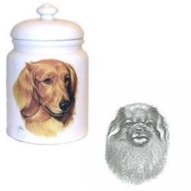 Tibetan Spaniel Cookie Jar, Porcelain by Rosalinde by Porcelain Rosalinde