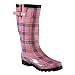 Women's Pinky Plaid Rain Boots - Pink