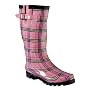 Women's Pinky Plaid Rain Boots - Pink
