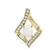 14K Yellow Gold Opal and Diamond Pendant