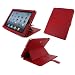 rooCASE Convertible Premium Leather (Red) Case Cover with 24 Angle Adjustable Stand for Apple iPad 2 / iPad 3 (Built-in Magnet Sleep and Awake Function)