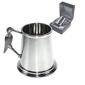 Personalised 1/4 PT Stork Tankard Christening Gift Engraved Free