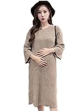 （TPGROWIN） マタニティ ウェア ワンピース ニット セーター 妊婦服 フレアスリーブ 防寒 カジュアル あったか 産前 産後 全3色 (Free, カーキ)