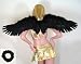 Large Black Feather Angel Wings with Free Halo for adults