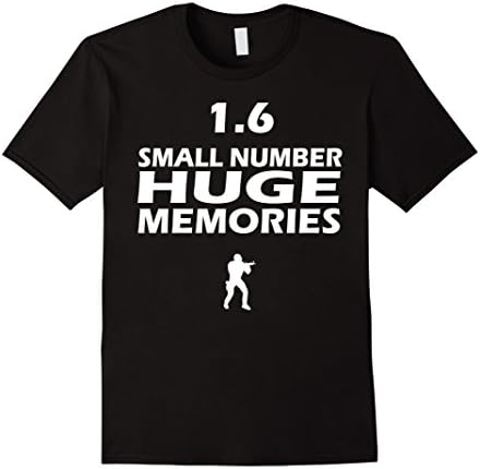Men's 1.6 small number huge memories cs-go oldschool gamer T-Shirt Medium Black