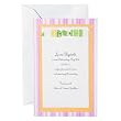 Striped Birth Announcement Kit with Ribbon Accents - Orange/ Pink