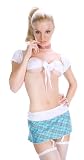 Sensual Mystique Sheer Top with Plaid Skirt 80611