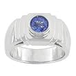 14K White Gold Man's Tanzanite Ring