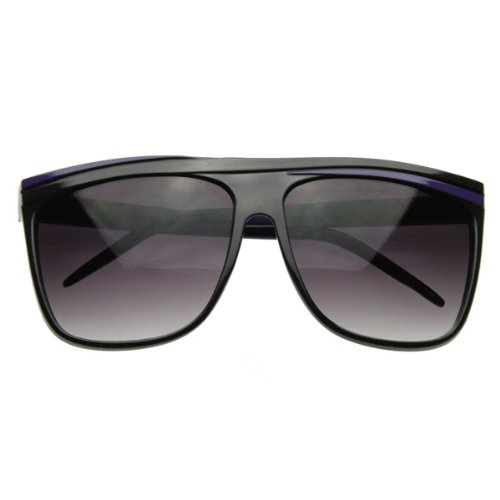 Large Retro 80s Neon Flat Top Wayfarer Sunglasses