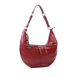 Besace HOBO sac port&eacute; &eacute;paule BOHO Rouge, sign&eacute; BACCINI - en cuir