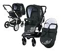knorr-baby 808930 - Kombikinderwagen Alu Miko, black-white