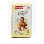 Fisher Price Happy Days Baby Diapers Jumbo Pack, Size 3, 36 Count (Pack of 6)