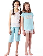 2 Pack Pure Cotton Geometric Print Pyjamas