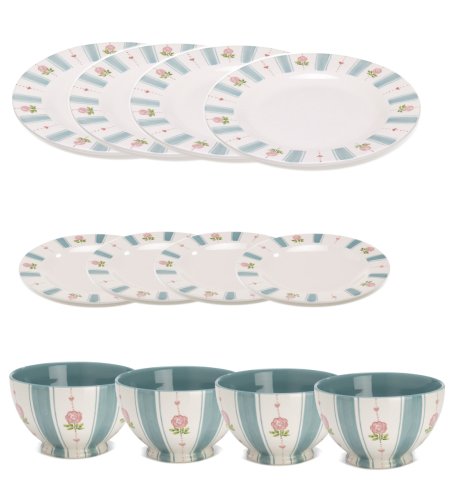 12-Piece Tea Rose Dinner Set