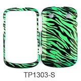 For At&t Blackberry Bold Touch 9900 Accessory - Green Zebra Design Hard Cas ....