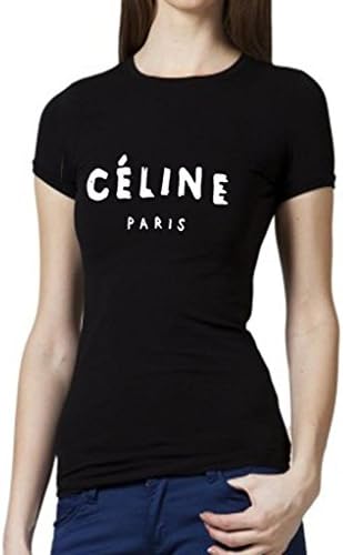 Celine Paris Tumblr Cool Women Black Black Top T-Shirt-Small