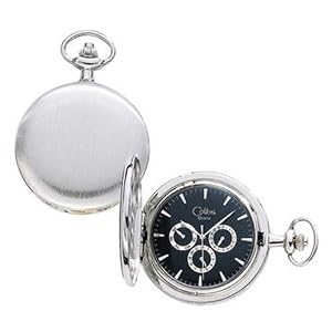 Colibri Pocket Watch Day Date and 24 Hour Sub Dial with Pocket Chain