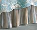 Tan Skirts - Aqua & Tan Stripes Natural Shells Queen Bed Skirt