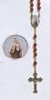 Rose Petal Scented Rosary - Carmen Centerpiece - Byzantine Cross - 18in. Chain - Matching Case - IMPORTED FROM ITALY