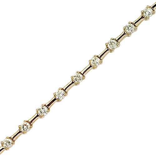 14K Yellow/White Gold 2 ct. Diamond Tennis Bracelet