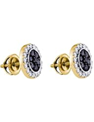 10KT Yellow Gold 1.00 CTW Diamond Micro Pave Earrings