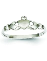 14K White Gold Claddagh Ring Sz 4