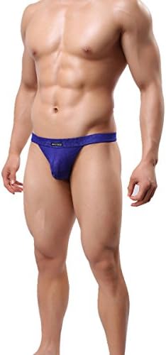 CAESER ARCHY Men's One Pack Bikinis Solid Color Underwear Low Rise Thongs Brief