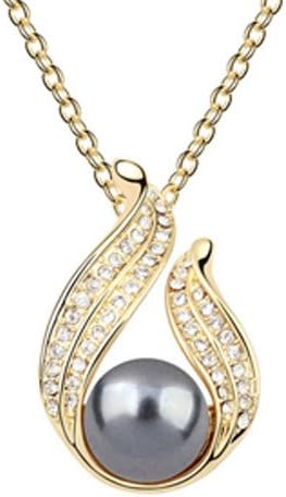 Rarelove Swarovski Elements Crystal Black Teardrop Pendant Necklace