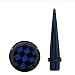 Ear Tapers Black and Blue Checkerboard Acrylic Taper Stretching Kit Hole Tapers 0G, 00G Gauge Kit (4 Pack) - Free Shipping