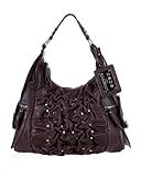 bebe Ruched Studded Leather Hobo