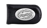 NCAA Florida Gators Black Crocodile Leather Magnet Concho Money Clip, One Size