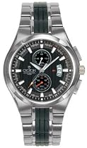 MENS CROTON STEEL CHRONO 3 EYE DATE WATCH CC311132SSBK