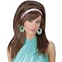 60sd 70s Disco Party Auburn Brown Adult Costume Wig Adult