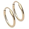 14K Yellow Gold Round 10mm Hoop Earrings Baby Jewelry