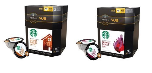 32 Count - Starbucks House Blend & French Roast Coffee Vue Cup For Keurig Vue Brewers