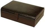 Watches and Jewelry Box Valet Brown Leather Storage Case by Tech Swiss