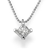3 Gram, 14K White Gold Diamond Solitaire Pendant silver graphics