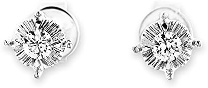 18K/750 White Gold Solitaire Diamond Stud Earrings (0.15ct, G-H Color, SI1-SI2 Clarity)