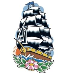 Boat Temporary Tattoo 2.5x3.5