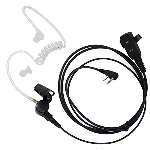 AOER® 2-pin Advanced Nipple Covert Acoustic Tube Bodyguard FBI Earpiece Headset Mic PTT/VOX for Kenwood TK-2202 TK-3202 TK-2312 TK-3312 Nexedge NX-220, NX-320 Puxing PX-888 PX-999 Wouxun KG-679 Plus KG-UVD1 KG-UVD1P Radio