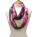 Pink & Black Multi Color Boho Tie Die Circle Infinity Ring Loop Scarf